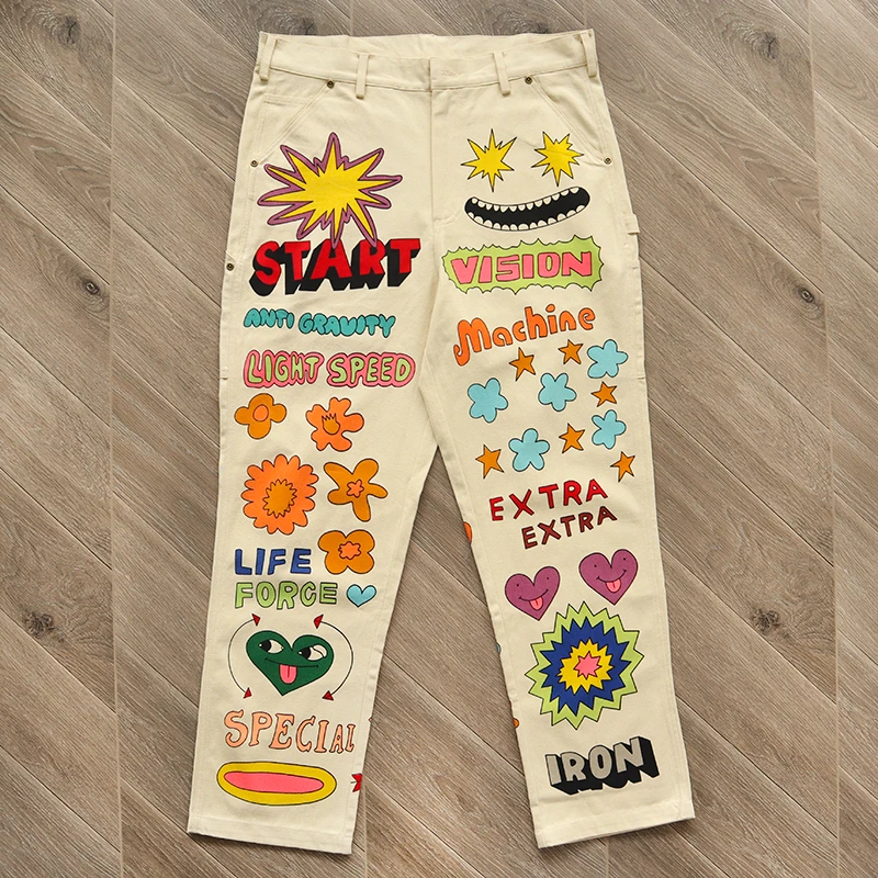 2023ss High Street Vintage Hand-painted Pattern Cargo Pants Men Women Best Quality Trousers
2023ss High Street Vintage Hand-painted Pattern Cargo Pants Men Women Best Quality Trousers