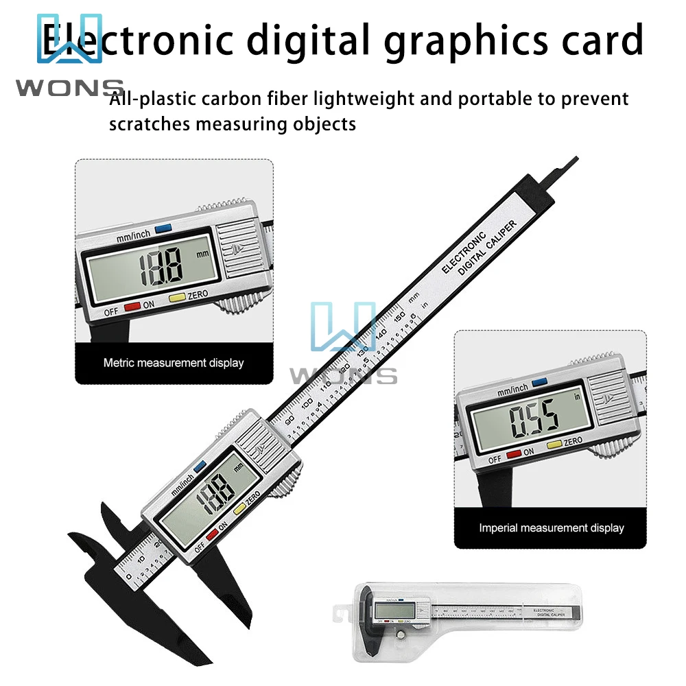 0-150mm LCD Screen Precision Vernier Caliper Inch Millimeter Conversion Measuring Tool Plastic Digital Display Electronic Ruler
0-150mm LCD Screen Precision Vernier Caliper Inch Millimeter Conversion Measuring Tool Plastic Digital Display Electronic Ruler