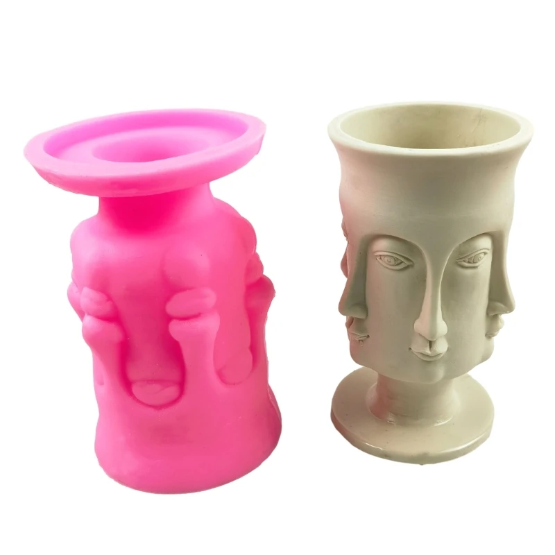 

Форма для вазы бетонные цветочные горшки силиконовые формы в форме человеческого лица DIY формы для суккулентных горшков DIY