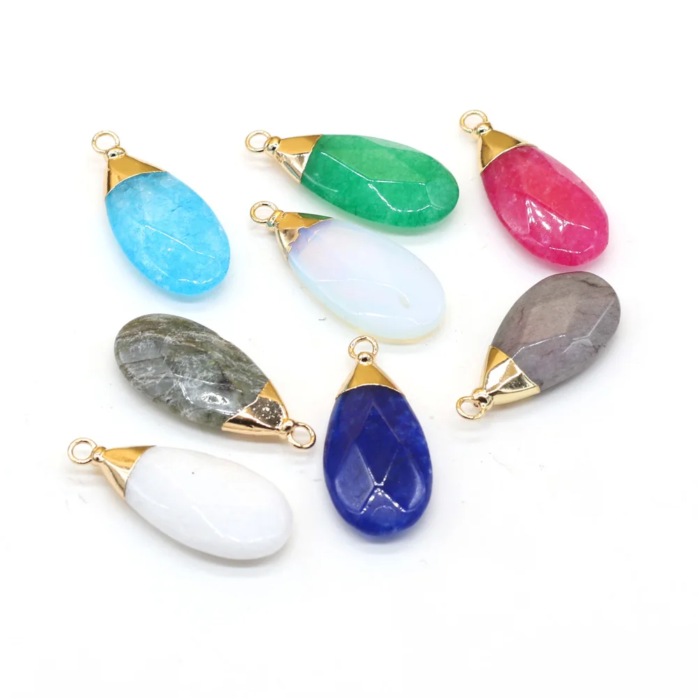 Natural Stone Pendant Long Waterdrop Crystal Agates Turquoises Lapis Lazuli Stone Charms for Jewelry Making Necklace Earring DIY 
Natural Stone Pendant Long Waterdrop Crystal Agates Turquoises Lapis Lazuli Stone Charms for Jewelry Making Necklace Earring DIY