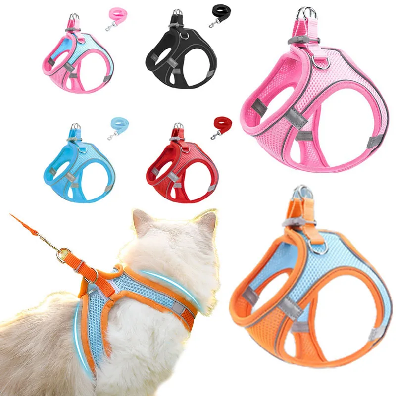 

Reflective Cat Harness Leash Set for Small Medium Dog Harness Vest Breathable Puppy Cat Chest Straps Chihuahuas Pet Supplies