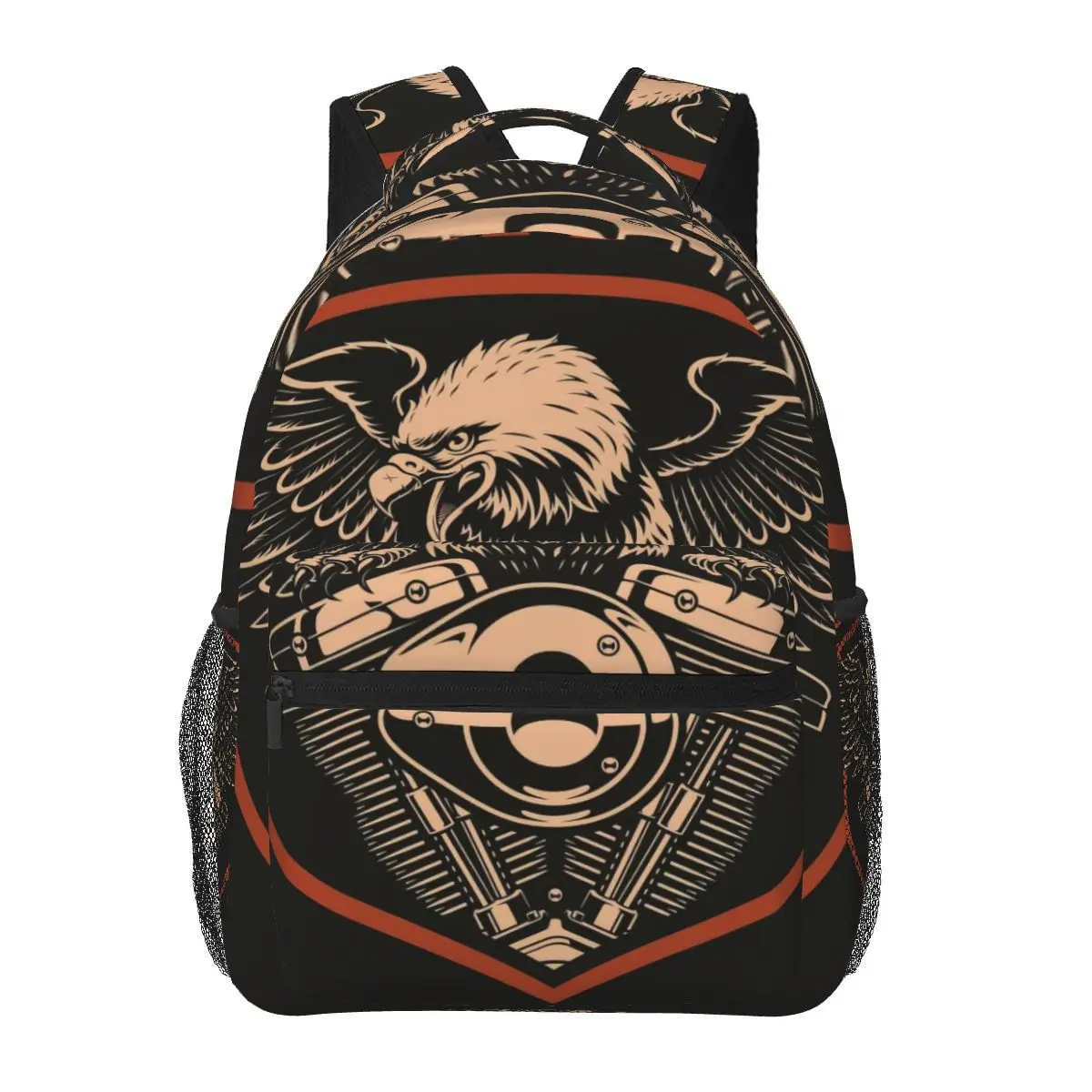 An American Eagle On A Motorcycle Engine. Backpack for Girls Boys Travel RucksackBackpacks for Teenage school bag
An American Eagle On A Motorcycle Engine. Backpack for Girls Boys Travel RucksackBackpacks for Teenage school bag