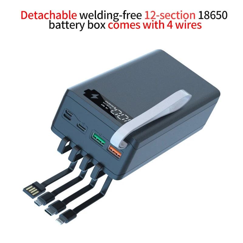 12*18650 Power Bank Case with Type C Micro USB Cable Wireless Charge 18650 Battery Holder Charging Box Shell DIY Power Bank
12*18650 Power Bank Case with Type C Micro USB Cable Wireless Charge 18650 Battery Holder Charging Box Shell DIY Power Bank