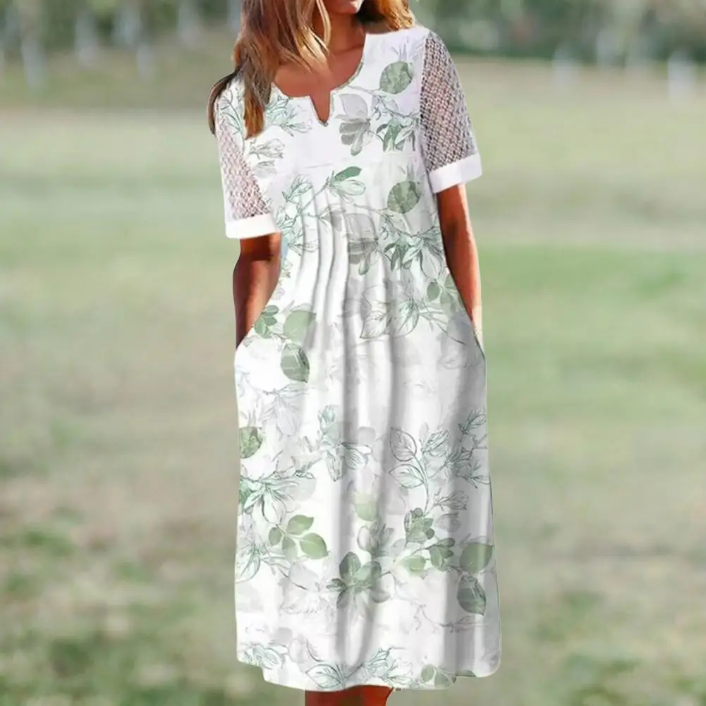 High-waist Charming Beautiful Leaves Pattern Elegant Dress Anti-pilling Midi Dress Loose Hem Female Clothing
High-waist Charming Beautiful Leaves Pattern Elegant Dress Anti-pilling Midi Dress Loose Hem Female Clothing