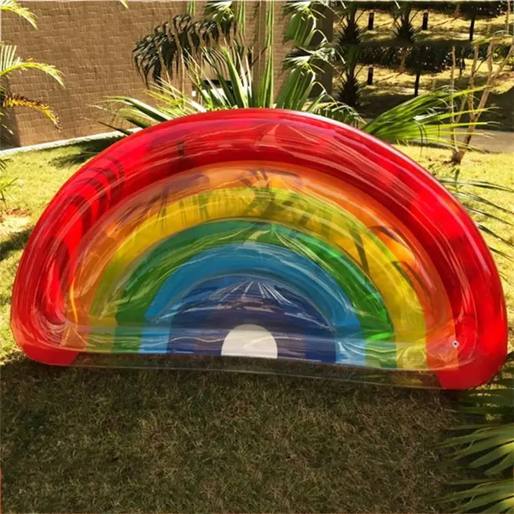 

Inflatable floating drainage upper inflatable semicircle rainbow floating bed pineapple pizza cactus rainbow floating bed