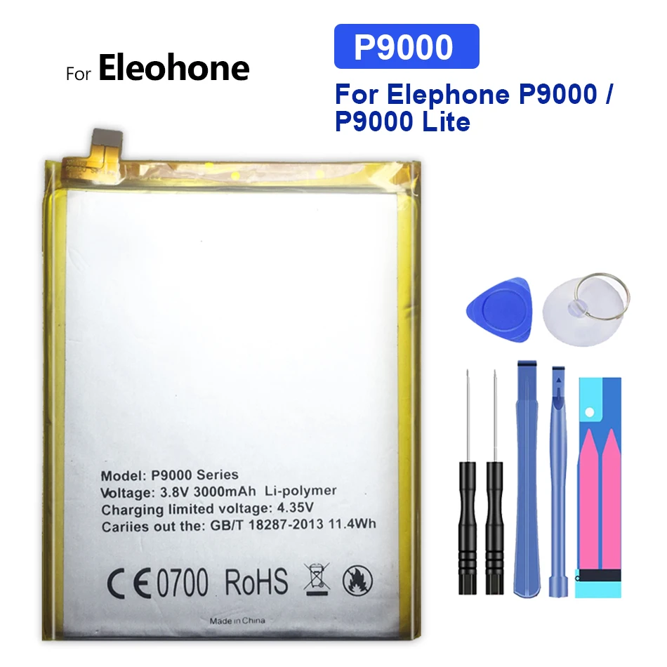Battery 3000mAh For Elephone P9000 / P9000 Lite P9000Lite Smart Phone Lithium Polymer Batteries + Free Tools
Battery 3000mAh For Elephone P9000 / P9000 Lite P9000Lite Smart Phone Lithium Polymer Batteries + Free Tools