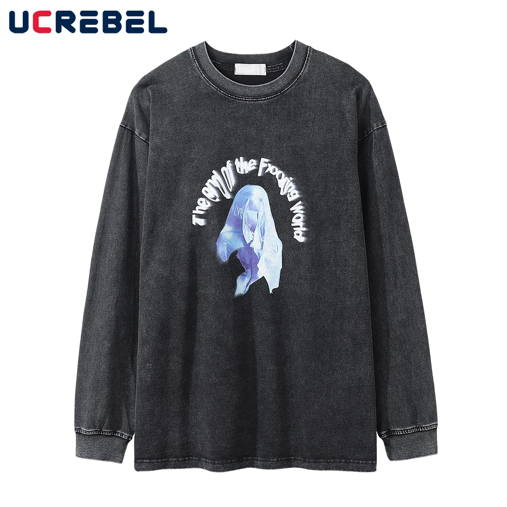 Pattern Print Washed Long Sleeve T-shirt Mens Autumn Streetwear Crewneck Drop Shoulder Loose Casual Cotton Tee Men
Pattern Print Washed Long Sleeve T-shirt Mens Autumn Streetwear Crewneck Drop Shoulder Loose Casual Cotton Tee Men