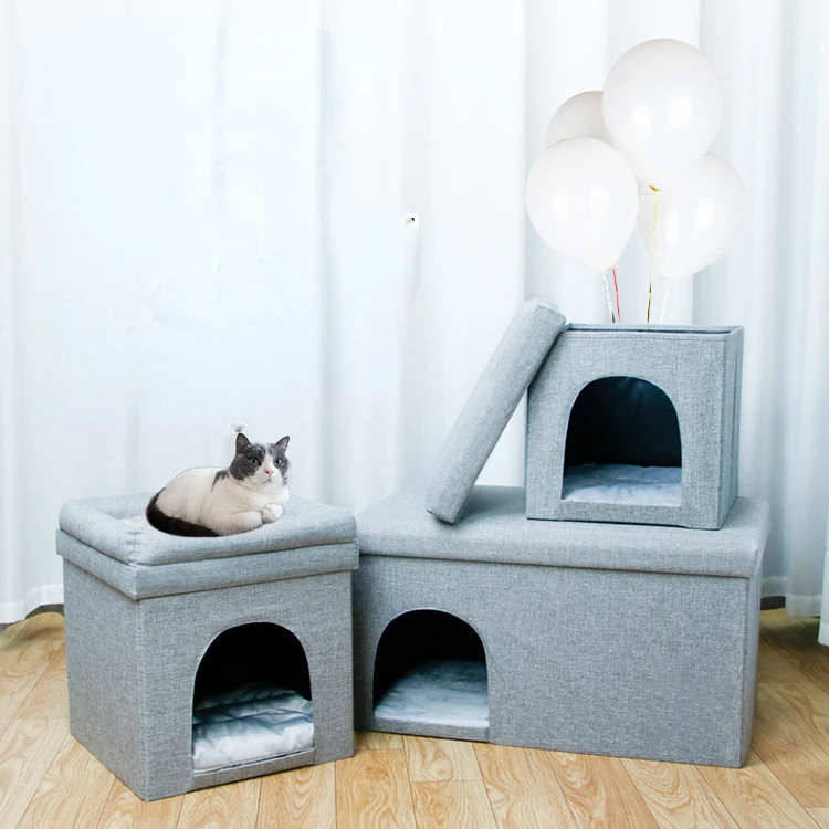 

Cat House,Cat Hammock Bed,Foldable Cat Bed, Small Pet Nest,Four Seasons Available Kitten Puppy Nest,Washable Cat Nest
