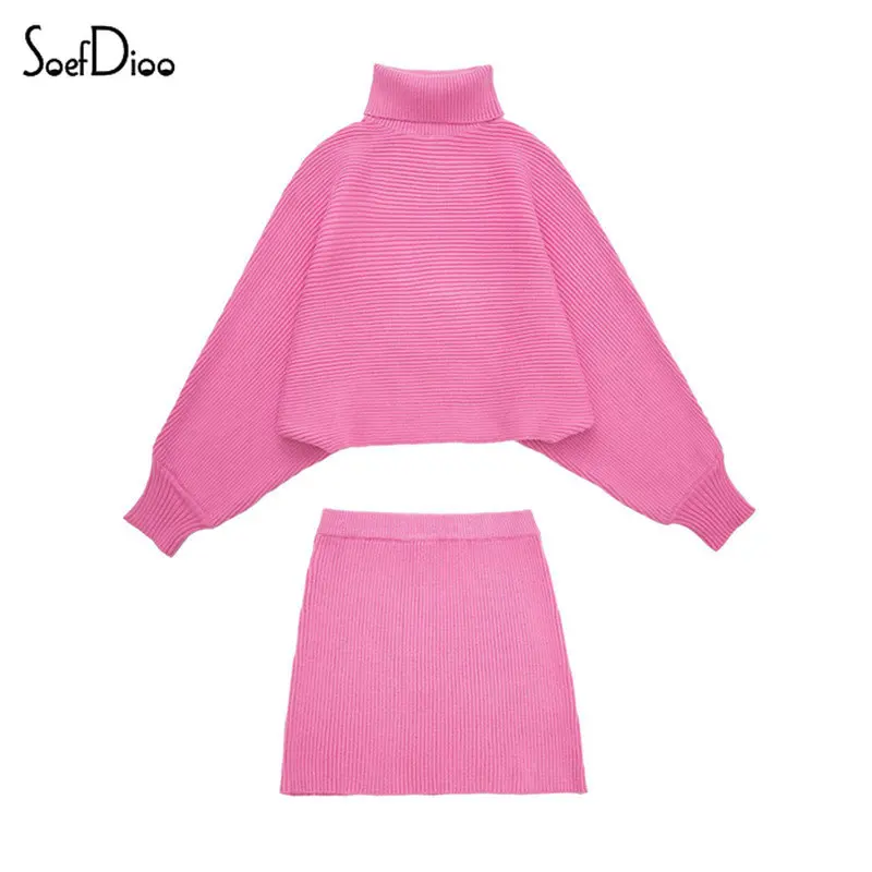 Soefdioo Knitted Pink Two Piece Set Women Sexy Turtleneck Long Sleeve Sweaters and Mini Skirts Matching Autumn 2022 Streetwear
Soefdioo Knitted Pink Two Piece Set Women Sexy Turtleneck Long Sleeve Sweaters and Mini Skirts Matching Autumn 2022 Streetwear