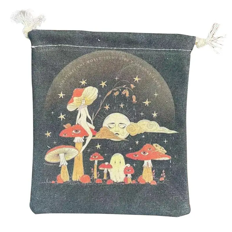 Mushroom Goddess Pattern Tarot Dice Bag Durable Tarot Card Storage Bag & Dice Bag Bags With Mushroom Goddess Pattern For Playing 
Mushroom Goddess Pattern Tarot Dice Bag Durable Tarot Card Storage Bag & Dice Bag Bags With Mushroom Goddess Pattern For Playing