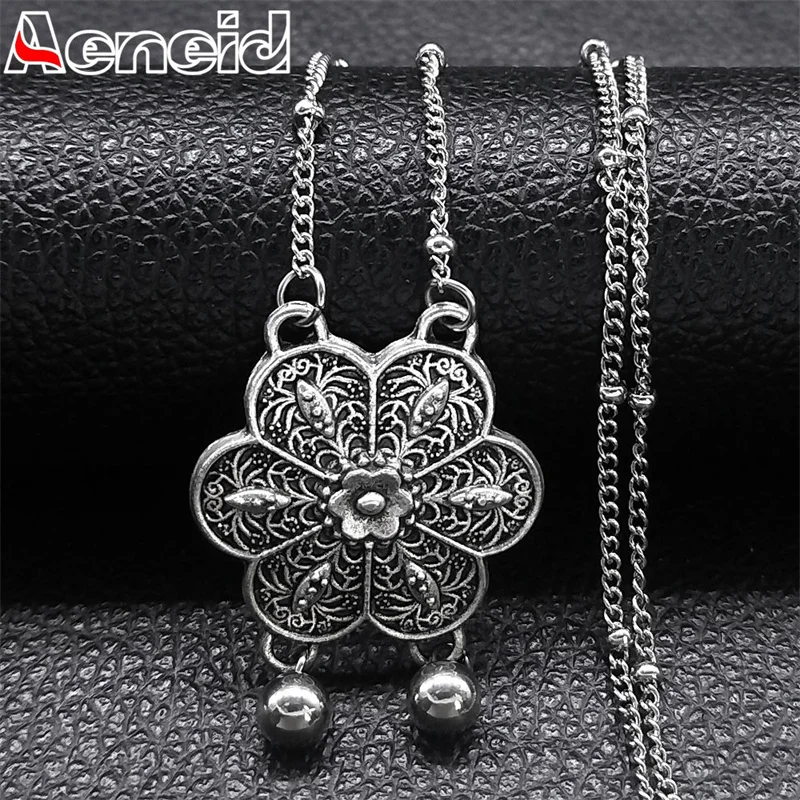 Vintage Ethnic Boho Flower of Life Necklace for Women Alloy Pendant Stainless Steel Chain Necklaces Jewelry Gifts bijoux femmes
Vintage Ethnic Boho Flower of Life Necklace for Women Alloy Pendant Stainless Steel Chain Necklaces Jewelry Gifts bijoux femmes