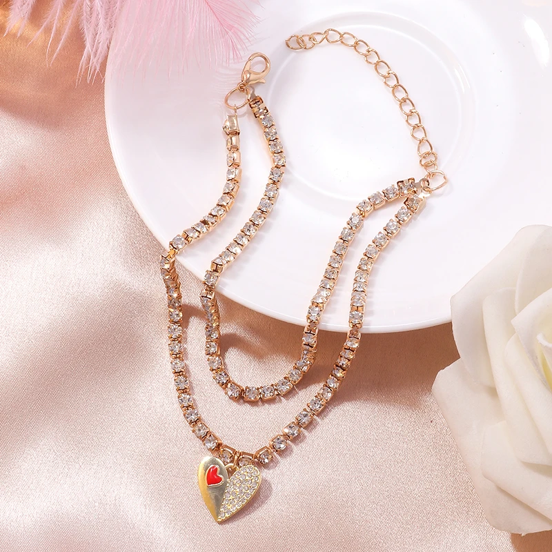Luxury Gold Color Crystal Love Heart Charm Anklets for Women Bracelets Summer Beach Barefoot Sandals Foot Accessories In Bulk
Luxury Gold Color Crystal Love Heart Charm Anklets for Women Bracelets Summer Beach Barefoot Sandals Foot Accessories In Bulk