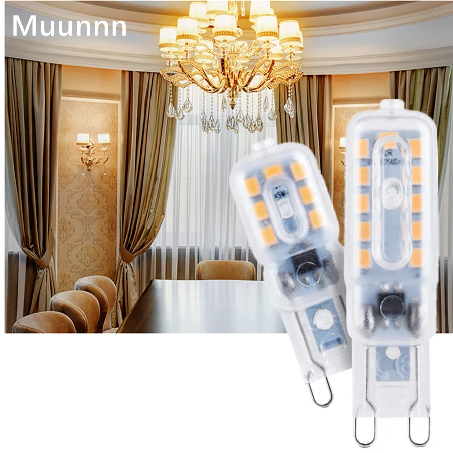 

Muunnn LED Mini G9 5W 3W 2835 SMD Lampada Corn Light Bulb 220V 240V 14 22 SMD Dimmable LED Lamp Chandelier Replace Halogen