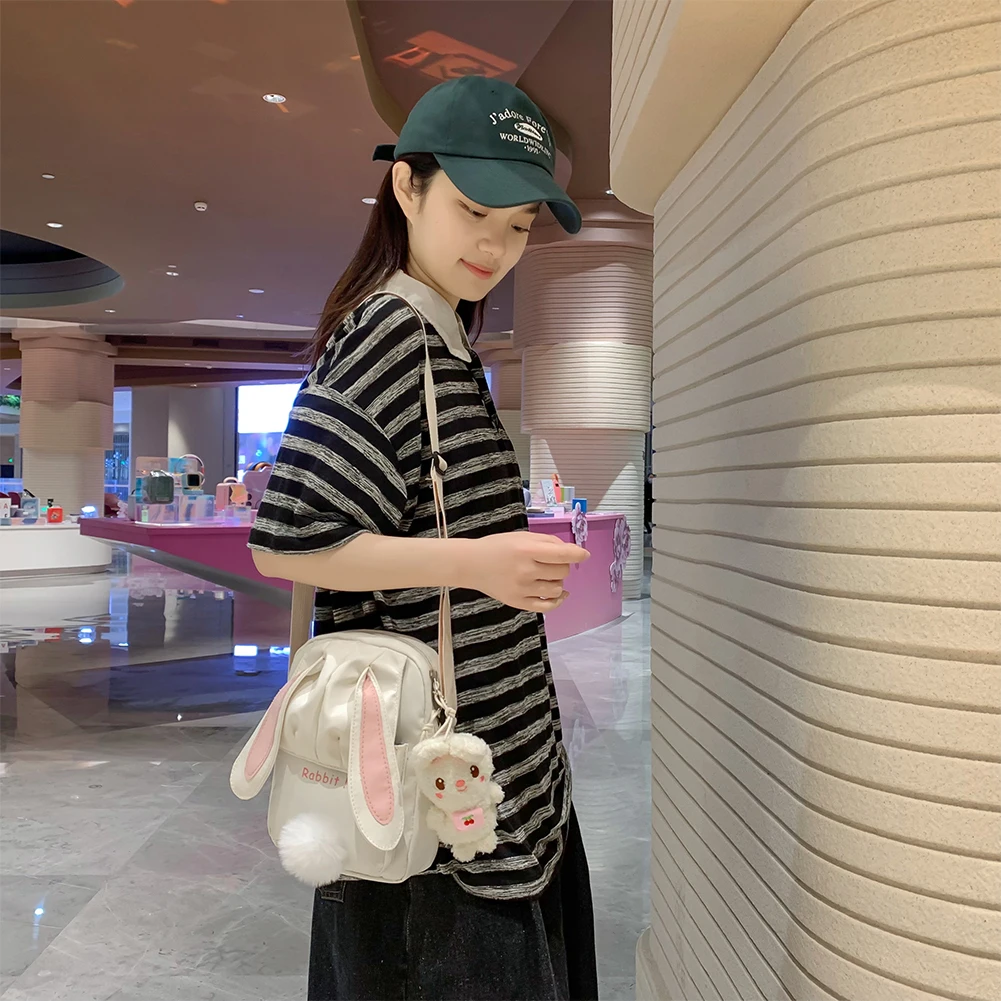 Cute Rabbit Crossbody Bags with Kawaii Pendant Female Hand Bag Nylon Fashion Casual Adjustable Strap Simple for Weekend Vacation
Cute Rabbit Crossbody Bags with Kawaii Pendant Female Hand Bag Nylon Fashion Casual Adjustable Strap Simple for Weekend Vacation