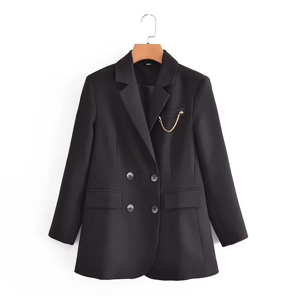 PB&ZA Women's Blazer Officewear Business Casual Double breasted Chain Embellished Suit Jacket Female Outwear Autumn 2022 Newcoat
PB&ZA Women's Blazer Officewear Business Casual Double breasted Chain Embellished Suit Jacket Female Outwear Autumn 2022 Newcoat