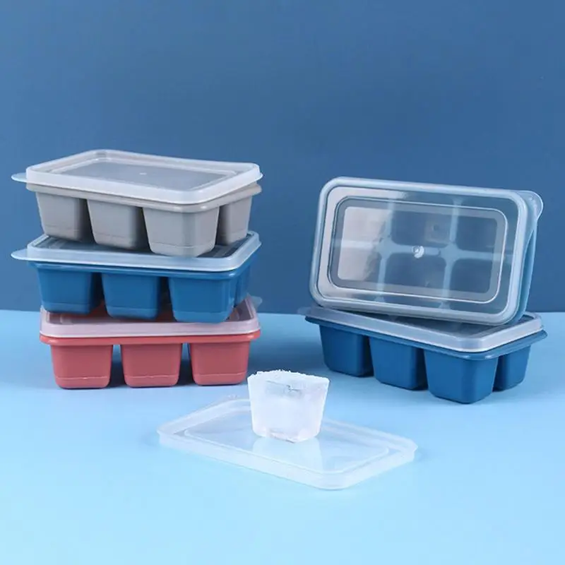 Ice Cube Tray 6 Cavity Ice Trays For Freezer Reusable Ice Cube Mold With Lid Easy Demolding Space Saving Ice Molds For Beverage
Ice Cube Tray 6 Cavity Ice Trays For Freezer Reusable Ice Cube Mold With Lid Easy Demolding Space Saving Ice Molds For Beverage