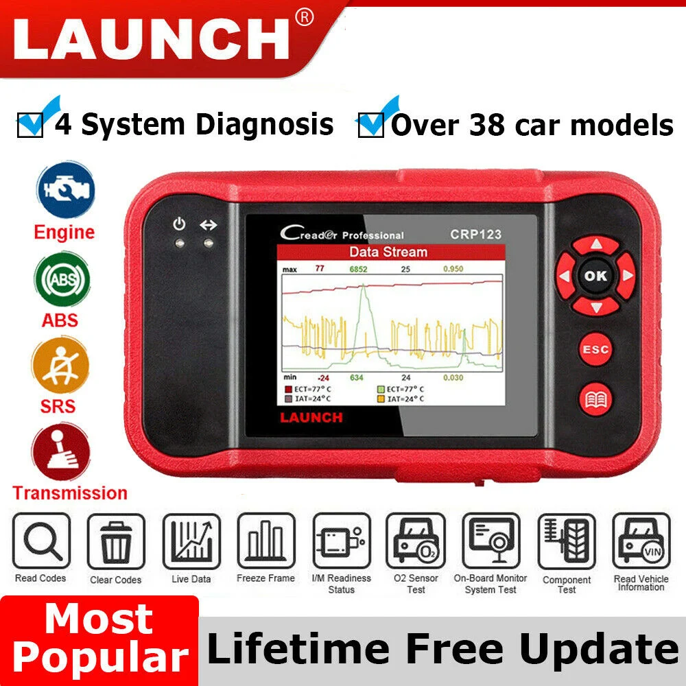 LAUNCH CRP123 OBD2 Scanner Car Diagnostic Scan Tool ABS SRS Engine Transmission
LAUNCH CRP123 OBD2 Scanner Car Diagnostic Scan Tool ABS SRS Engine Transmission