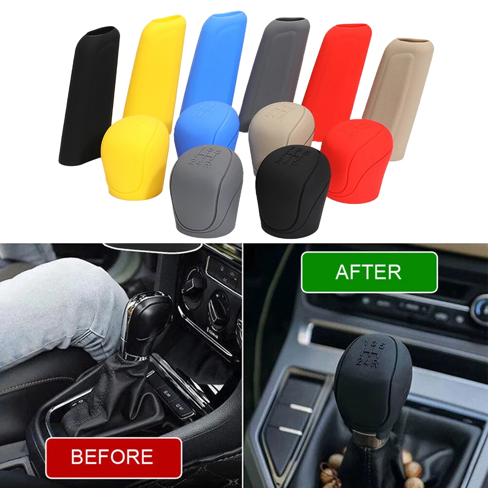 2pcs Vehicle Car Interior Handle Handbrake Sleeve Cover Gear Shift Knob Accessories 1 Black Gear Cover + 1 Black Handbrake Cover
2pcs Vehicle Car Interior Handle Handbrake Sleeve Cover Gear Shift Knob Accessories 1 Black Gear Cover + 1 Black Handbrake Cover
