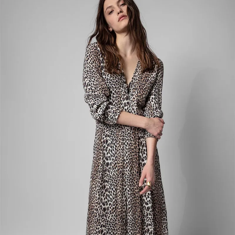 New Dresses for Women Zadig Voltaire Leopard Design Dresses Early Spring Autumn Woman Dress Casual Daily Wearing Dress for Women
New Dresses for Women Zadig Voltaire Leopard Design Dresses Early Spring Autumn Woman Dress Casual Daily Wearing Dress for Women