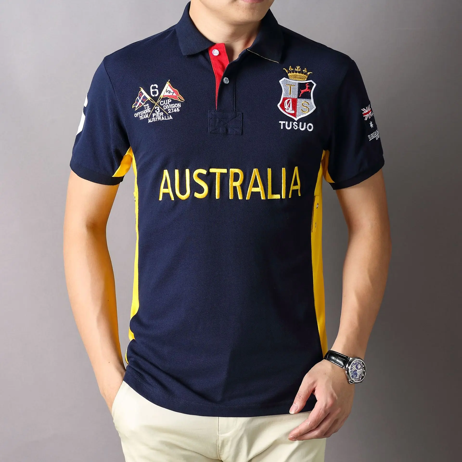 Мужская Летняя хлопковая рубашка-поло с коротким рукавом
Мужская Летняя хлопковая рубашка-поло с коротким рукавом