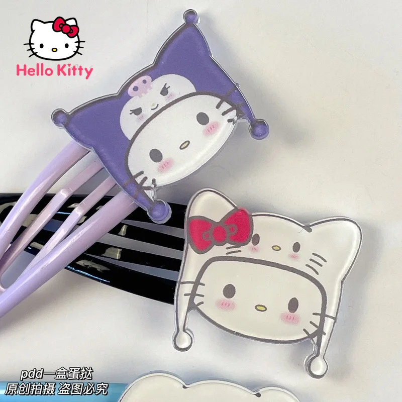 Зажим для волос Hello Kitty Kuromi, искусственная кошка, фигурка, мультяшное украшение, зажим BangsHeadwear, красочные аксессуары для волос для девушек
Зажим для волос Hello Kitty Kuromi, искусственная кошка, фигурка, мультяшное украшение, зажим BangsHeadwear, красочные аксессуары для волос для девушек