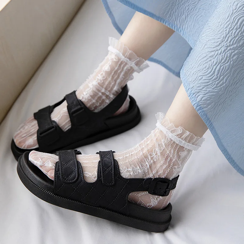 Japan Style Sexy Lace Ruffle Socks Ultra-thin Transparent Summer Hollow Mesh Crew Socks Women Fashion Harajuku Retro Long Socks
Japan Style Sexy Lace Ruffle Socks Ultra-thin Transparent Summer Hollow Mesh Crew Socks Women Fashion Harajuku Retro Long Socks