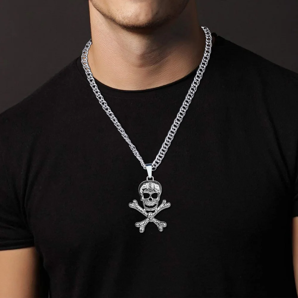 Fashion Skull Cross Saturn Silver Color Metal Hip Hop Rock Necklace Retro Punk Women Men's Party Pendant Jewelry Accessories
Fashion Skull Cross Saturn Silver Color Metal Hip Hop Rock Necklace Retro Punk Women Men's Party Pendant Jewelry Accessories
