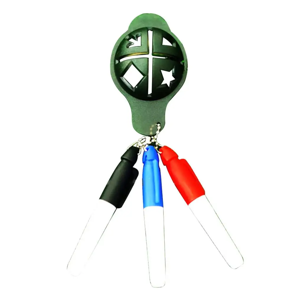 Golf Ball Line Marker Plastic Marking Alignment Tool with Three Drawing Pen Golf Hat Shape Sign Tools Golf Accessories
Golf Ball Line Marker Plastic Marking Alignment Tool with Three Drawing Pen Golf Hat Shape Sign Tools Golf Accessories