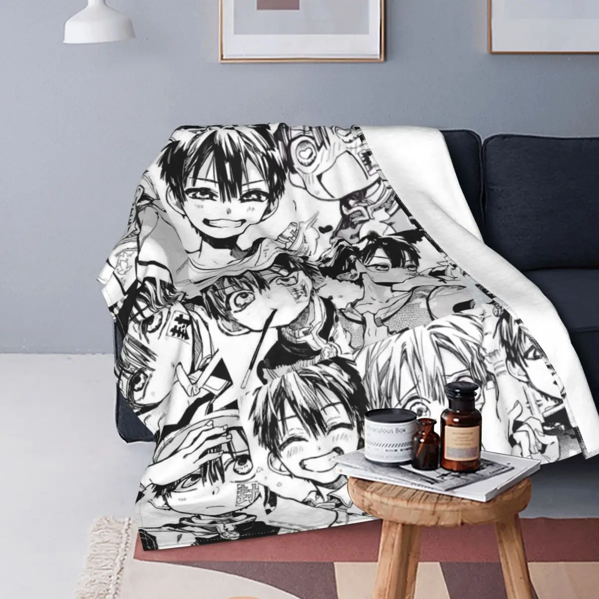 Plaid Toilet Bound Hanako Kun Blanket Flannel Print Anime Collage Multi-function Throw Blanket for Bed Office Bedspread 
Plaid Toilet Bound Hanako Kun Blanket Flannel Print Anime Collage Multi-function Throw Blanket for Bed Office Bedspread