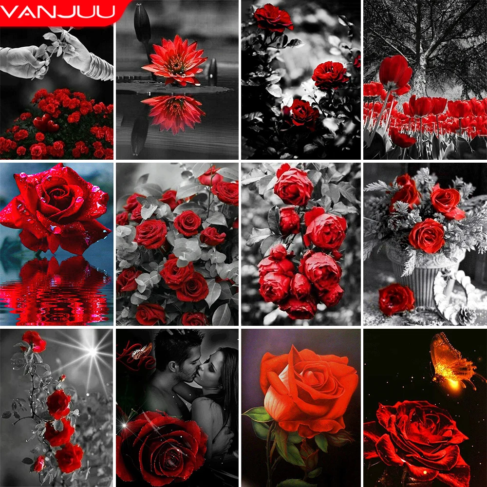Diamond Painting Flower Scenery Diamond Embroidery DIY Full Square/Round Drill Black and Red Rose Rhinestone Picture Home Decor
Diamond Painting Flower Scenery Diamond Embroidery DIY Full Square/Round Drill Black and Red Rose Rhinestone Picture Home Decor