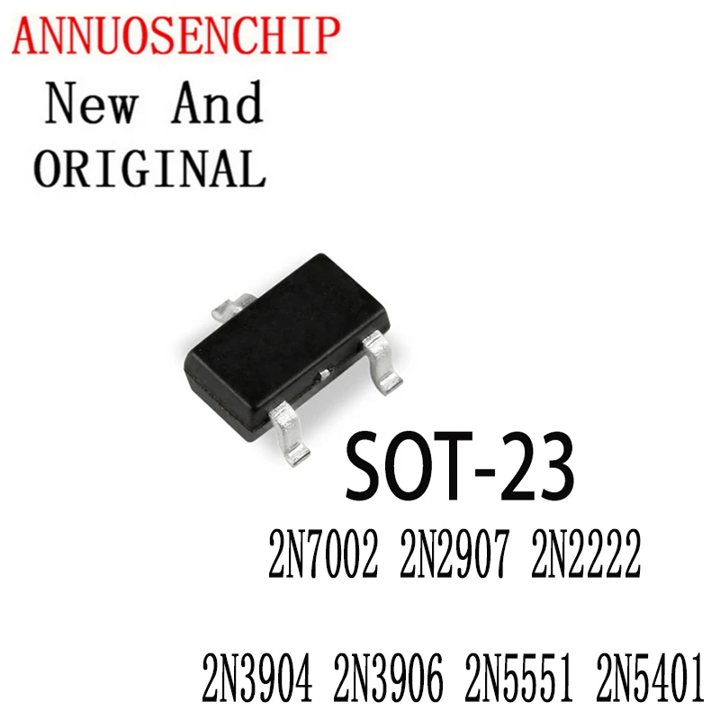Новые и оригинальные SOT-23 SMD 2F 1P 1AM 2A G1 2L MMBT2222A MMBT5551 2N7002 2N2907 2N2222 2N3904 2N3906 2N5551 2N5401, 100 шт. 
Новые и оригинальные SOT-23 SMD 2F 1P 1AM 2A G1 2L MMBT2222A MMBT5551 2N7002 2N2907 2N2222 2N3904 2N3906 2N5551 2N5401, 100 шт.