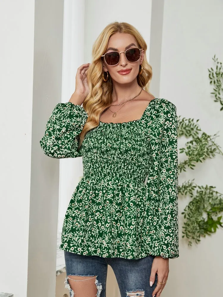 Блузка женская шифоновая с запахом, Модный повседневный Свободный Топ с цветочным принтом, с длинным рукавом-фонариком, с квадратным вырезо... 
Блузка женская шифоновая с запахом, Модный повседневный Свободный Топ с цветочным принтом, с длинным рукавом-фонариком, с квадратным вырезо...