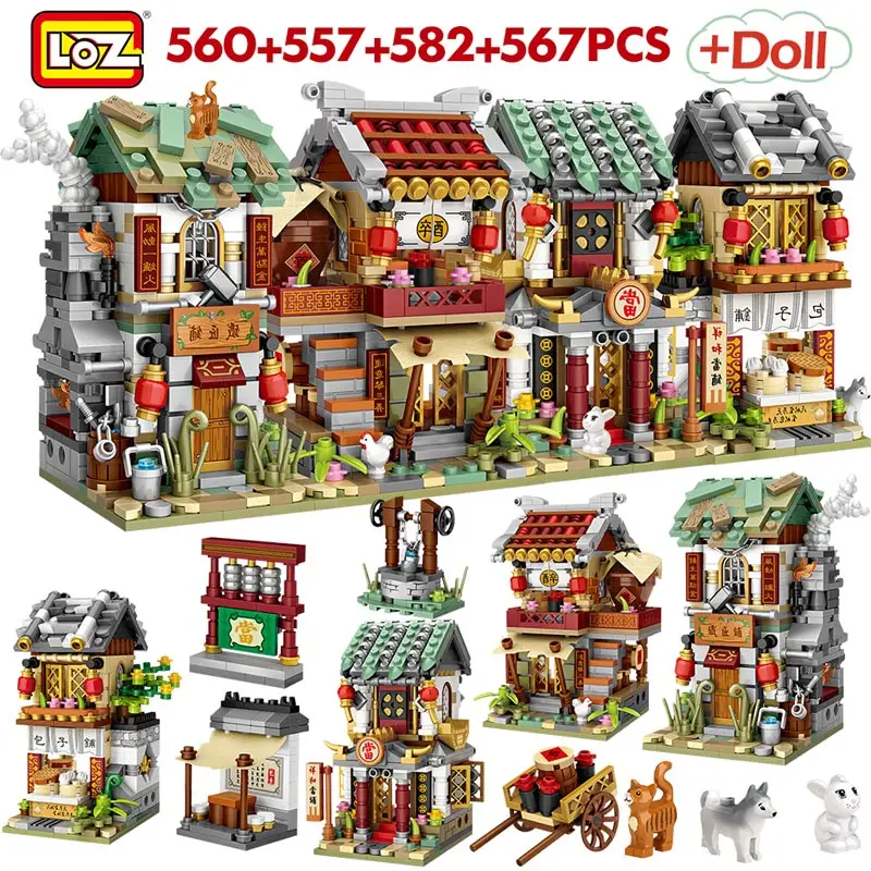 Mini Street View China Street Bun Shop Pawnshop Bistro Blacksmith Shop Building Blocks Toys for Children Gifts
Mini Street View China Street Bun Shop Pawnshop Bistro Blacksmith Shop Building Blocks Toys for Children Gifts