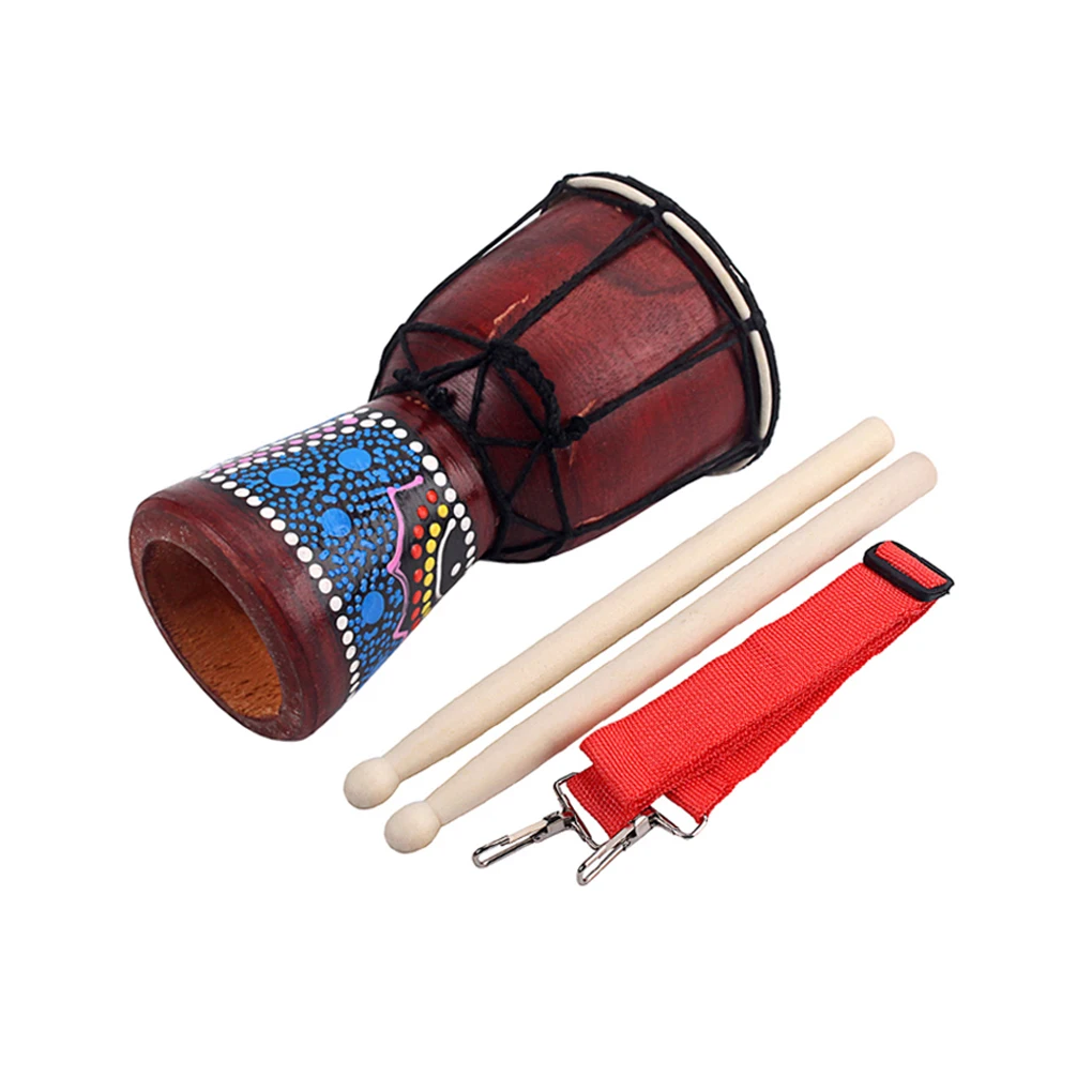 

4-дюймовый Африканский барабан Djembe традиционный ручной барабан народные портативные музыкальные инструменты для детей учеников случайный ...