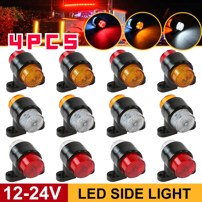 4PCS Universal 8-LED Truck Side Marker Lights 12V/24V Dual Color Waist Lights Clearance lights Double-sided for Truck/Trailer
4PCS Universal 8-LED Truck Side Marker Lights 12V/24V Dual Color Waist Lights Clearance lights Double-sided for Truck/Trailer