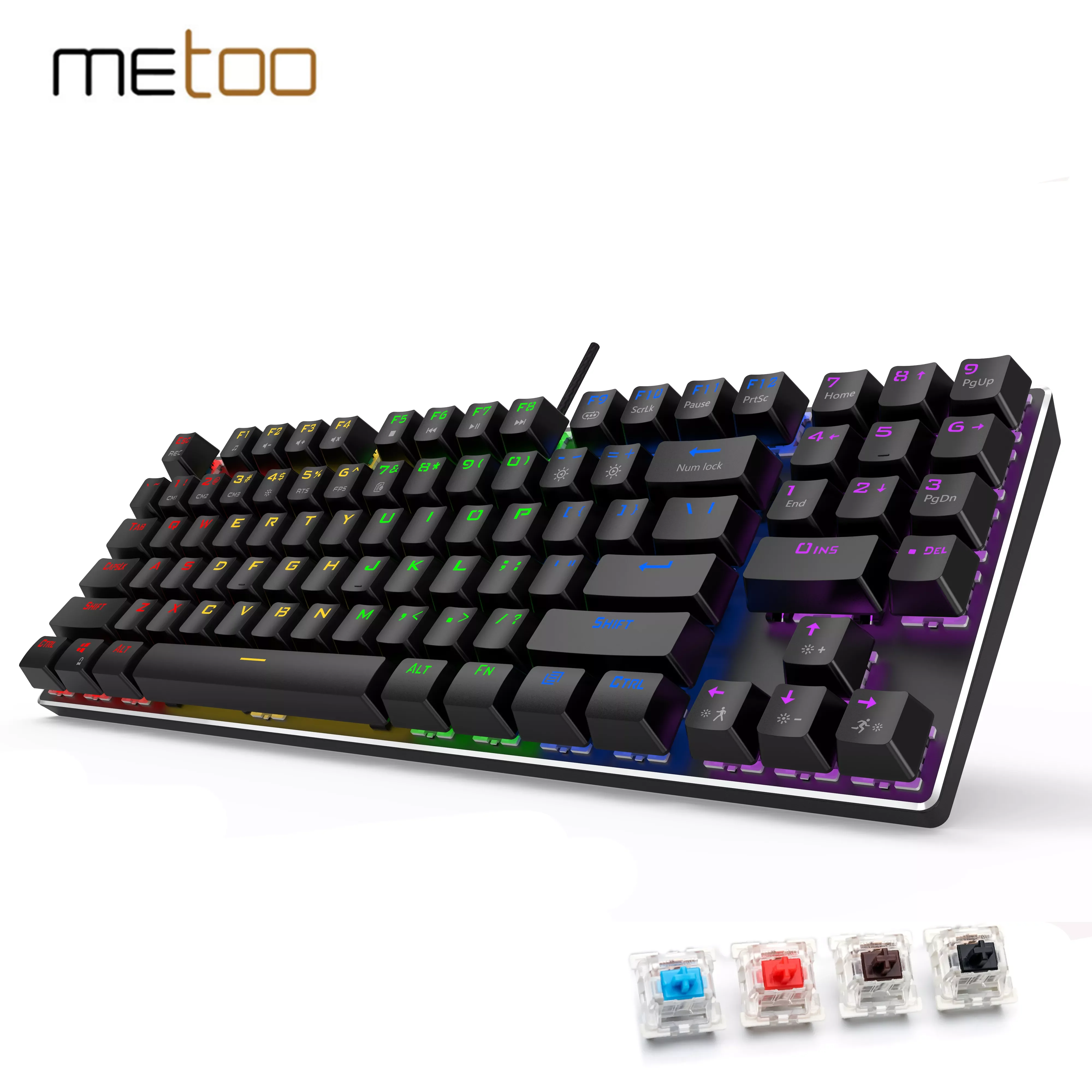 METOO 89key Gaming Mechanical Keyboard With number keys Mix Backlit USB Wired blue red Brown switch For Game Laptop 
METOO 89key Gaming Mechanical Keyboard With number keys Mix Backlit USB Wired blue red Brown switch For Game Laptop