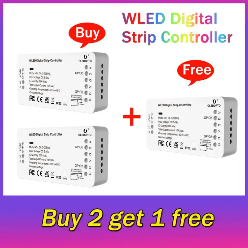 GLEDOPTO WLED Strip Controller 5-24V 800 IC RGB RGBW LED Light Strip Controller DIY WiFi APP Control 100 Dynamic Lighting Modes
GLEDOPTO WLED Strip Controller 5-24V 800 IC RGB RGBW LED Light Strip Controller DIY WiFi APP Control 100 Dynamic Lighting Modes