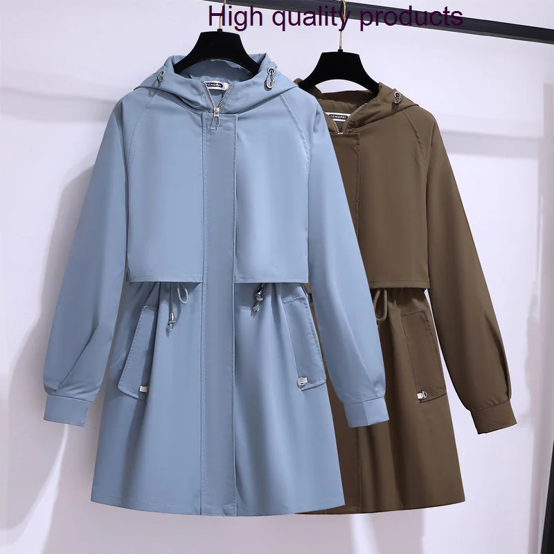 Spring 2023 New Long Trench Zipper Women'S Windbreaker Women Hooded Coat Outerwear
Spring 2023 New Long Trench Zipper Women'S Windbreaker Women Hooded Coat Outerwear
