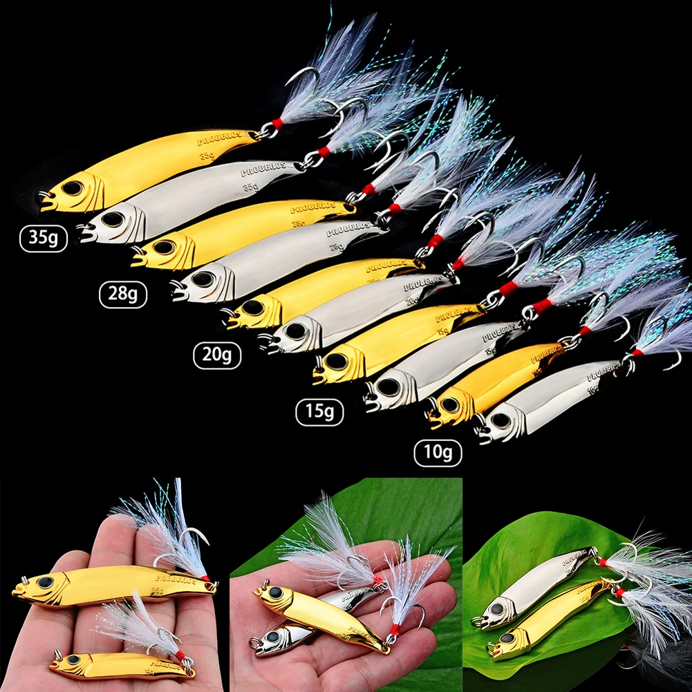 Metal Fishing Lures Spinner Sequins Bait Hard Baits Blood Trough Feather Hook Fishing Equipments Accessories Equipments
Metal Fishing Lures Spinner Sequins Bait Hard Baits Blood Trough Feather Hook Fishing Equipments Accessories Equipments