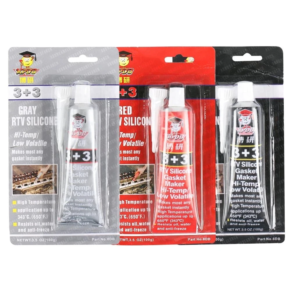 3 + 3 Plastic High Temperature Silicone Rubber Automotive Non-adhesive Gasket Oil Resistant Waterproof Sealant Black/Red/Gray
3 + 3 Plastic High Temperature Silicone Rubber Automotive Non-adhesive Gasket Oil Resistant Waterproof Sealant Black/Red/Gray
