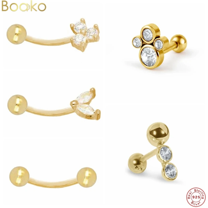 BOAKO 1PC 925 Sterling Cat Paw Cz Cartilage Stud Earrings Eyebrow Nails Ear Bone Nails Body Piercing Earrings For Women Girls
BOAKO 1PC 925 Sterling Cat Paw Cz Cartilage Stud Earrings Eyebrow Nails Ear Bone Nails Body Piercing Earrings For Women Girls