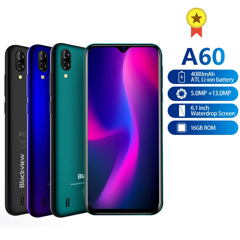 Original Blackview A60 Smartphone Quad Core Android 8.1 4080mAh Smart Phone 1GB+16GB 6.1 inch 19.2:9 Screen 3G Mobile Phone
Original Blackview A60 Smartphone Quad Core Android 8.1 4080mAh Smart Phone 1GB+16GB 6.1 inch 19.2:9 Screen 3G Mobile Phone