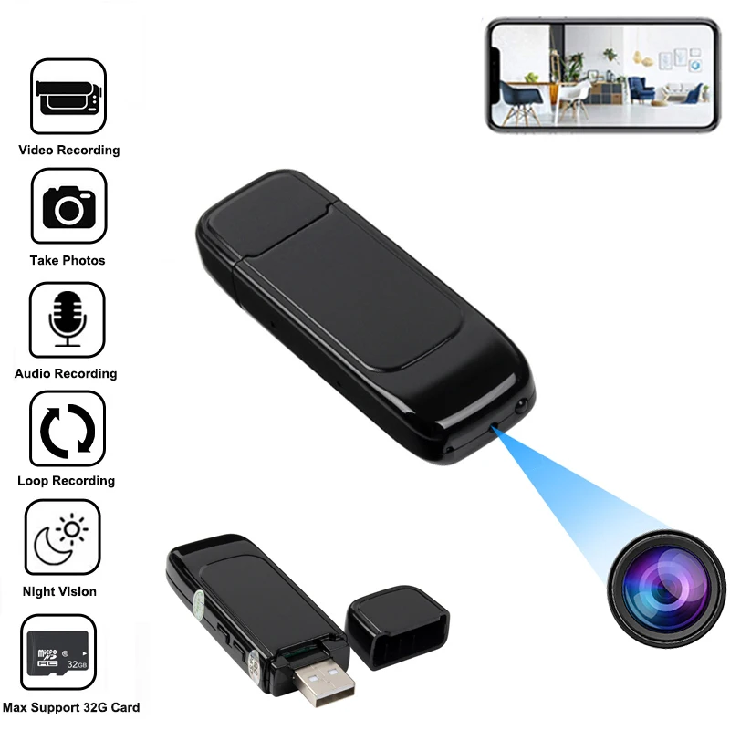 Card Reader Mini Camera Take Photos Video&Audio Recording DV USB Flash Drive Night Vision Micro Camcorders Loop Recording
Card Reader Mini Camera Take Photos Video&Audio Recording DV USB Flash Drive Night Vision Micro Camcorders Loop Recording