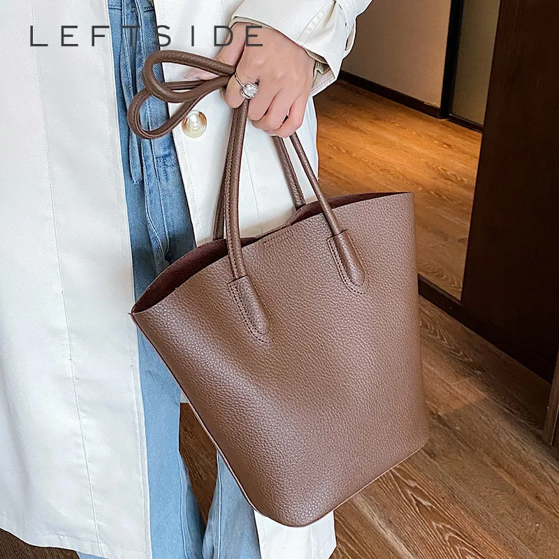 LEFTSIDE Retro Simple Big PU Leather Shoulder Bags for Women 2023 Retro Fashion Solid Color Handbags Travel Tote Bag 
LEFTSIDE Retro Simple Big PU Leather Shoulder Bags for Women 2023 Retro Fashion Solid Color Handbags Travel Tote Bag