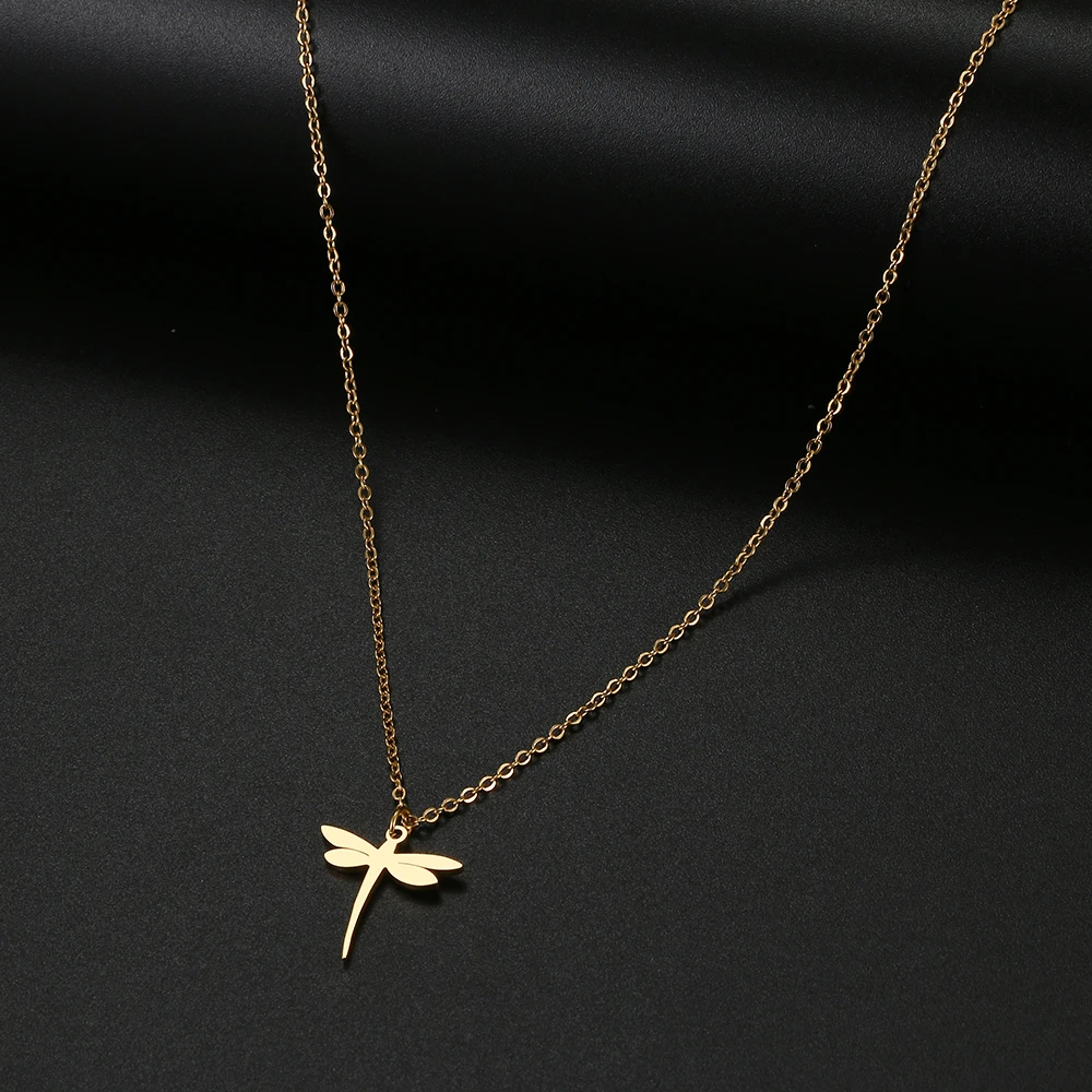 Stainless Steel Necklaces Simple Dragonfly Insect Pendant Collar Chain Fashion Necklace For Women Jewelry Party Friends Gifts
Stainless Steel Necklaces Simple Dragonfly Insect Pendant Collar Chain Fashion Necklace For Women Jewelry Party Friends Gifts