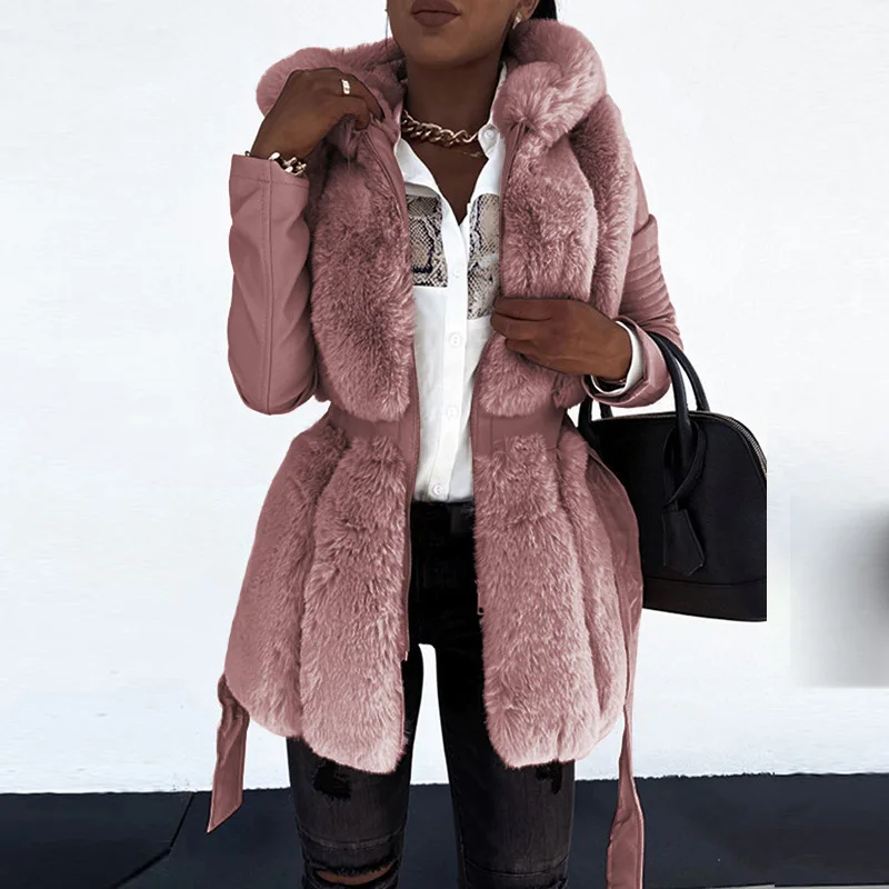 Elegant Long Sleeve Zipper Belt Jackets Winter Solid Color Thick Warm Hooded Cardigan Fashion Casual Long Sleeve Faux Fur Coats
Elegant Long Sleeve Zipper Belt Jackets Winter Solid Color Thick Warm Hooded Cardigan Fashion Casual Long Sleeve Faux Fur Coats