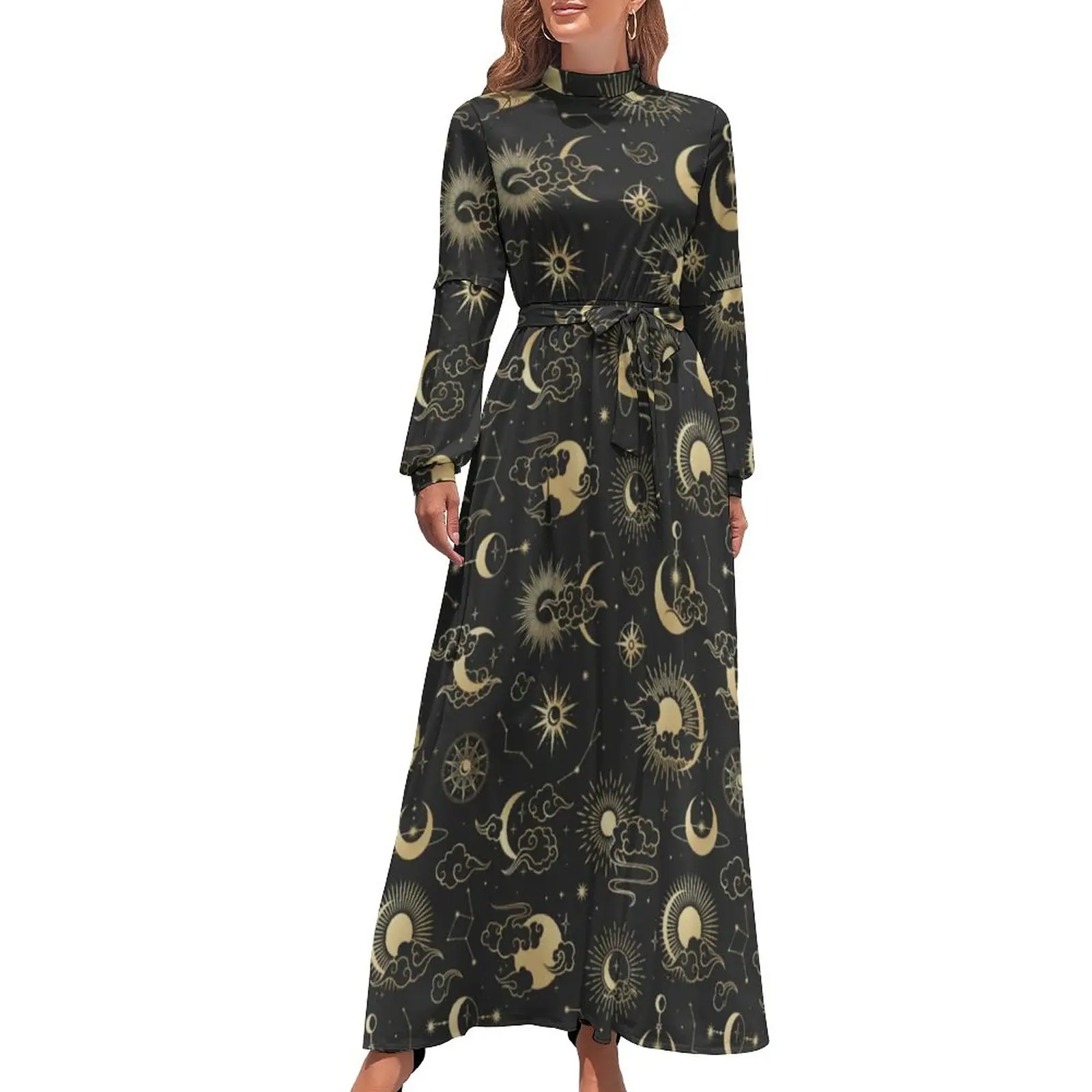 Black Gold Moon Dress Long-Sleeve Star Sun Astrology Art Elegant Maxi Dress High Waist Korean Fashion Printed Beach Long Dresses
Black Gold Moon Dress Long-Sleeve Star Sun Astrology Art Elegant Maxi Dress High Waist Korean Fashion Printed Beach Long Dresses