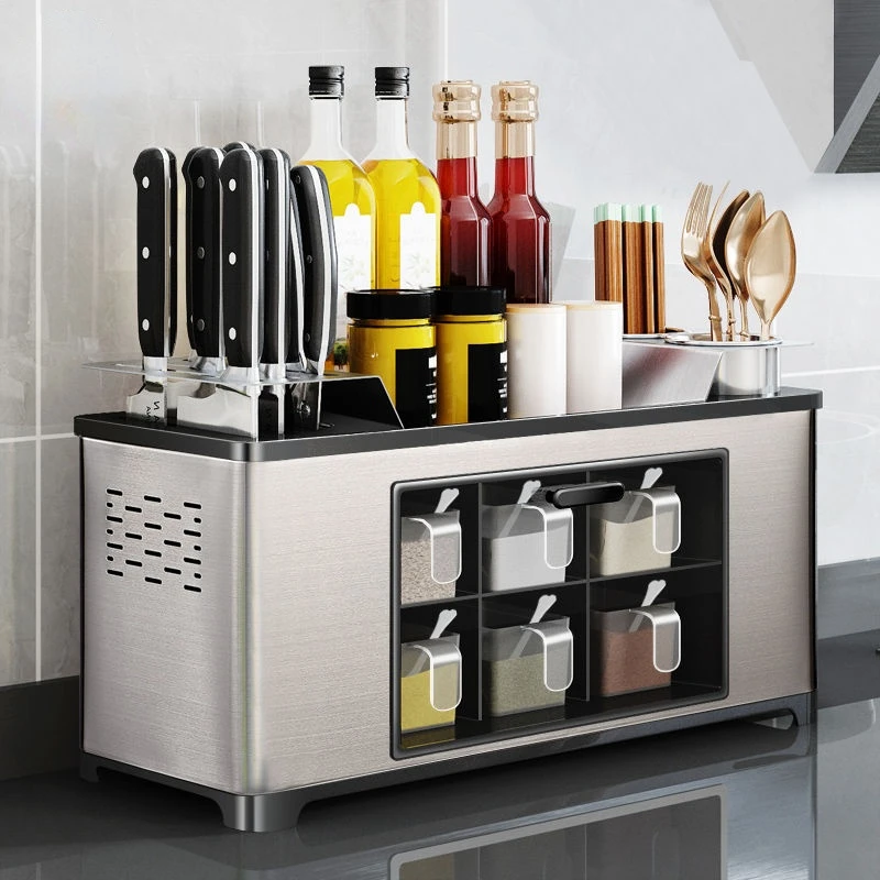 304 Stainless Steel Seasoning Box Set 2 Layer Kitchen Organizer Knife Chopsticks Storage Rack Spice Sugar Salt Storage Set
304 Stainless Steel Seasoning Box Set 2 Layer Kitchen Organizer Knife Chopsticks Storage Rack Spice Sugar Salt Storage Set