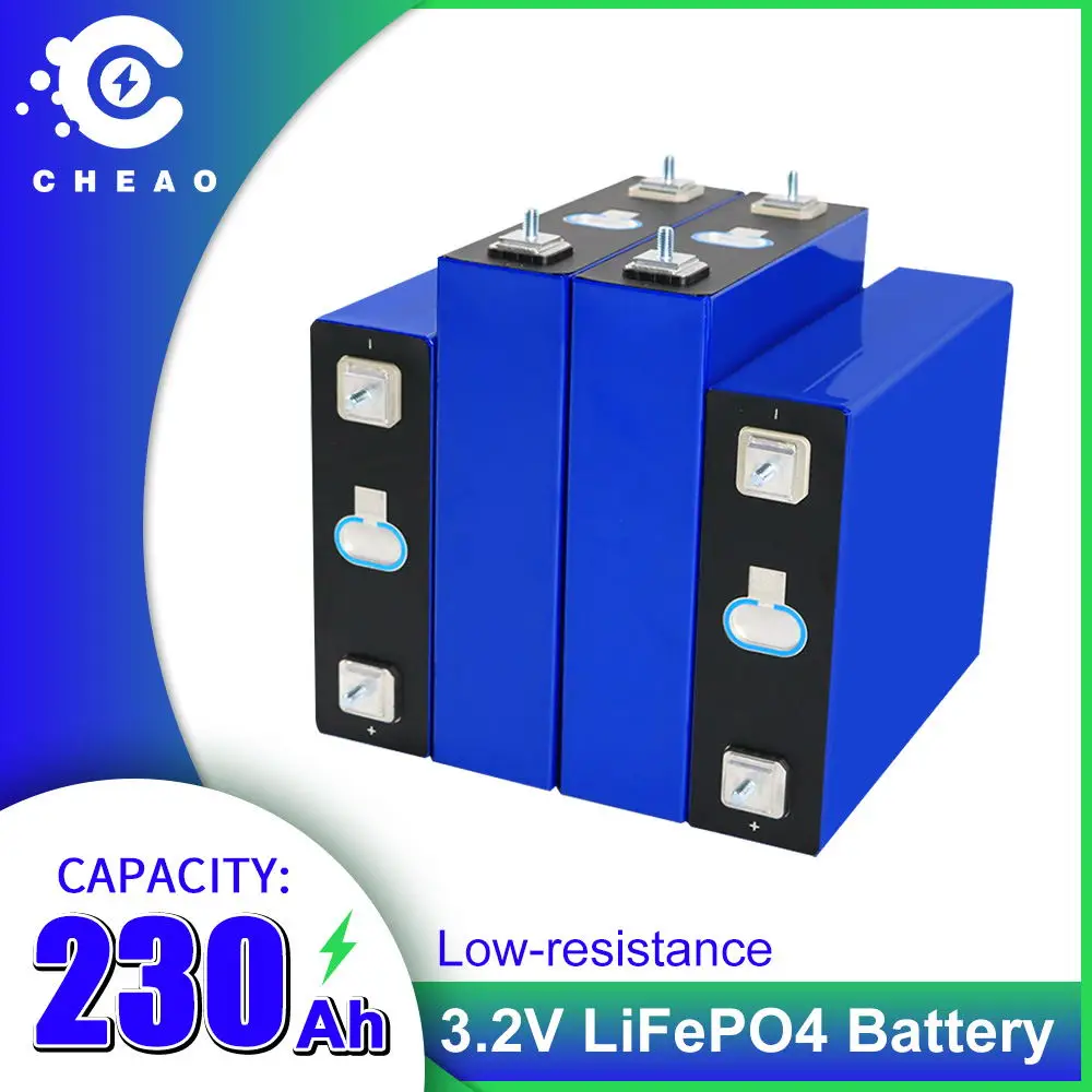 

NEW 3.2V Lifepo4 230Ah Battery Grade A Rechargeable Cells Pack DIY for RV Yacht Solar Storage System 12V 24V 48V EU US TAX FREE