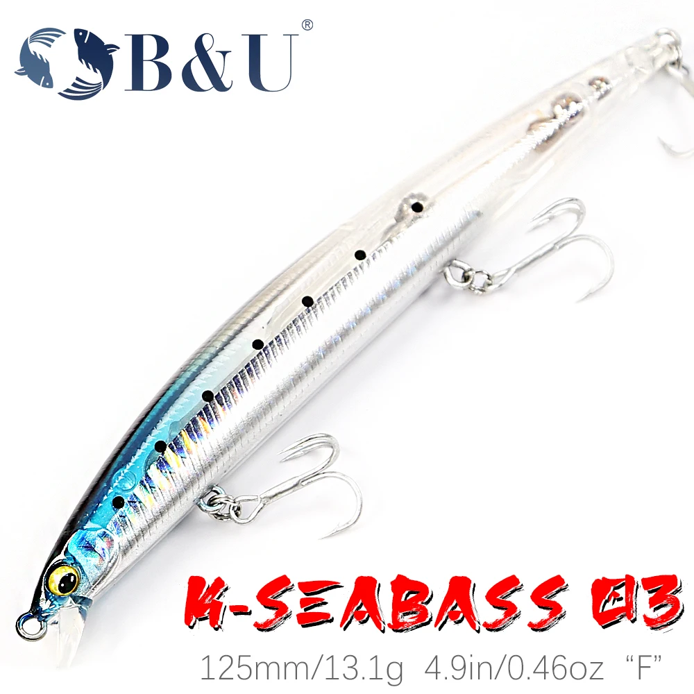 B&U 125mm 145mm Floating Saltwater Fishing Lure Jerkbait Tungsten Moving Systerm Long Cast Wobbler Minnow Bass Pike Tackle
B&U 125mm 145mm Floating Saltwater Fishing Lure Jerkbait Tungsten Moving Systerm Long Cast Wobbler Minnow Bass Pike Tackle